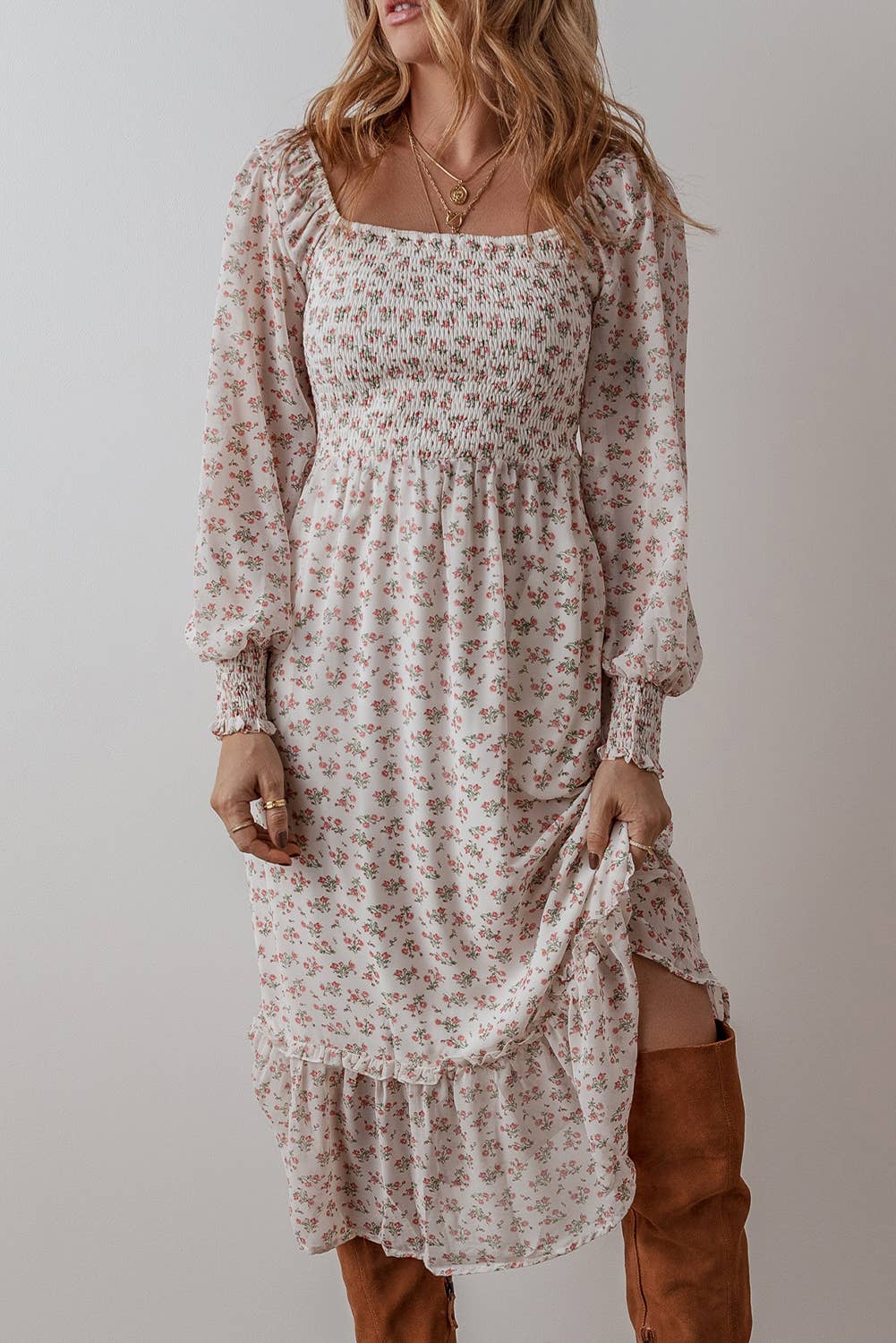 shirred square neck midi dress Buy Linen Blend Square Neck Shirred Midi Dress at Marks & Spencer